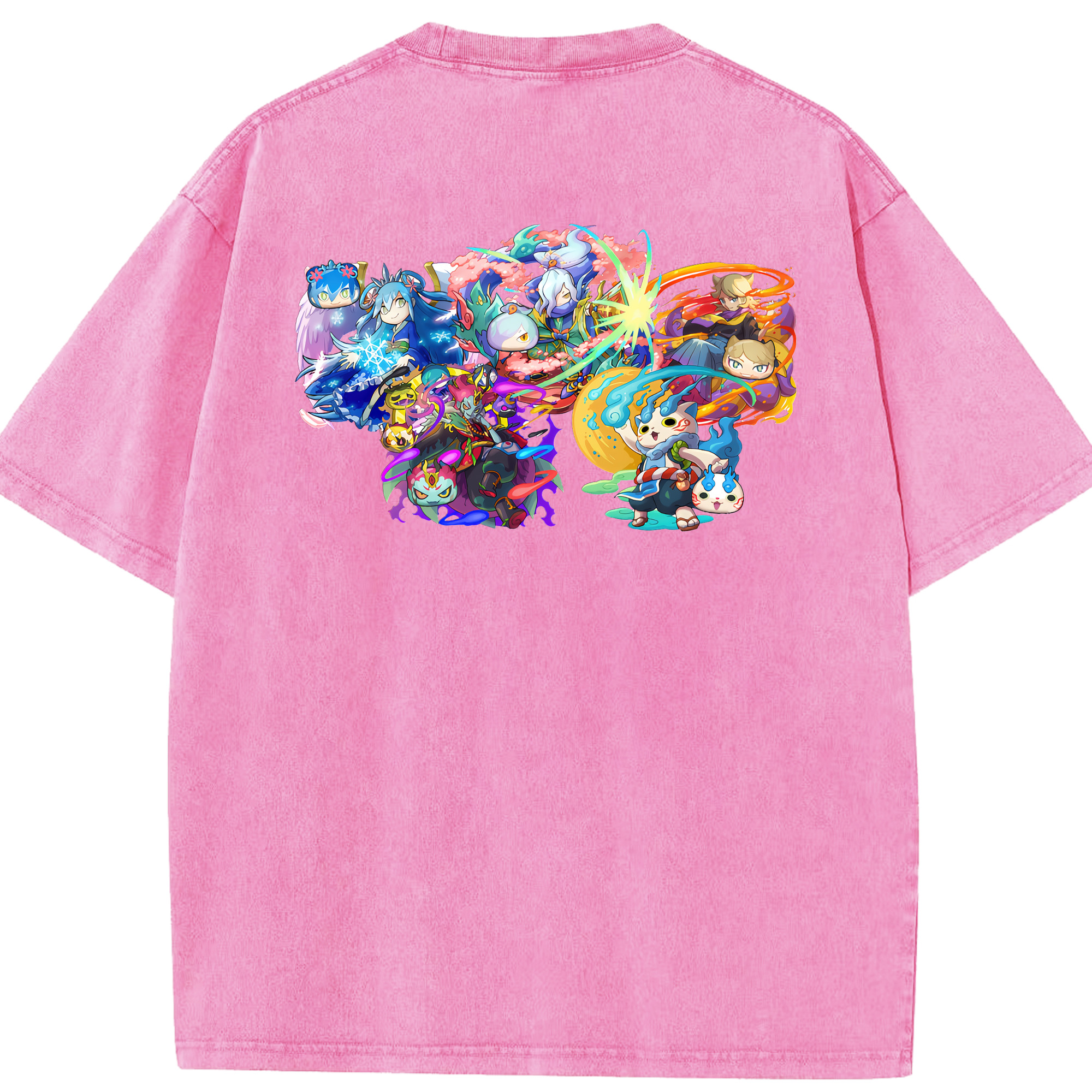 （画像用） 妖怪ウォッチ Yo-kai Watch 綿100% ヴィンテージ風 半袖Tシャツ（背面プリント）